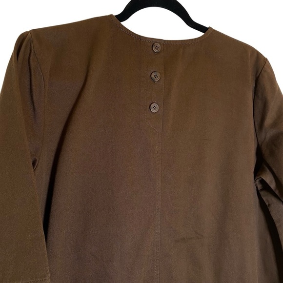 Denim & Co. NWT Women size small popover 1/2 sleeve Brown Button-Back Tunic Top - Picture 6 of 7